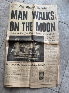 Man Walks on the Moon 1969 The Miami Herald complete section